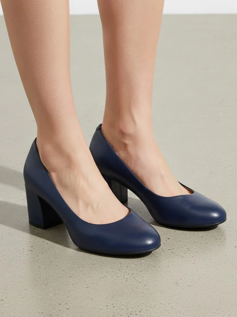Wirth Blue Leather Block Heel Pumps | EU 42 (US 11)
